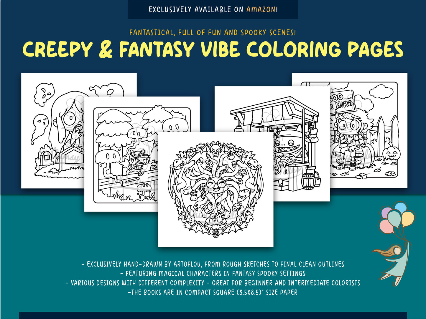 Fantaspooky Nights - A Coloring Book (of Cozy Horrors & Spooky Fantasy)