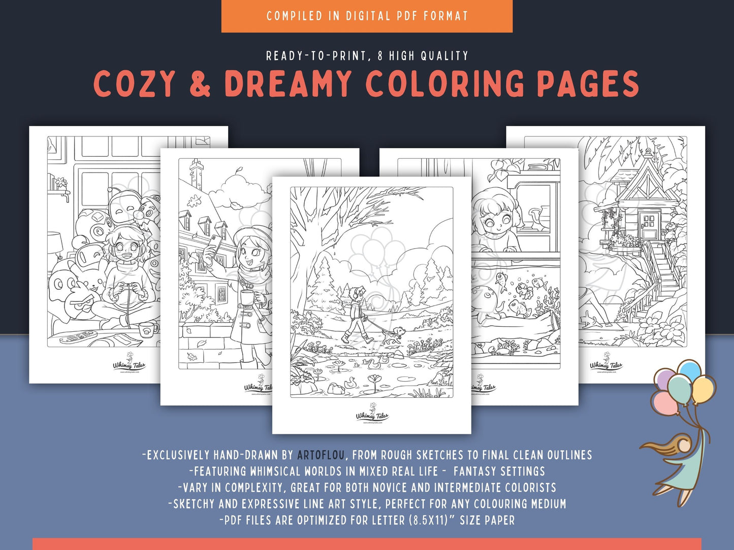 Solitary Dreams (Vol. 1) - A Coloring Book of Cozy Introvert's Worlds
