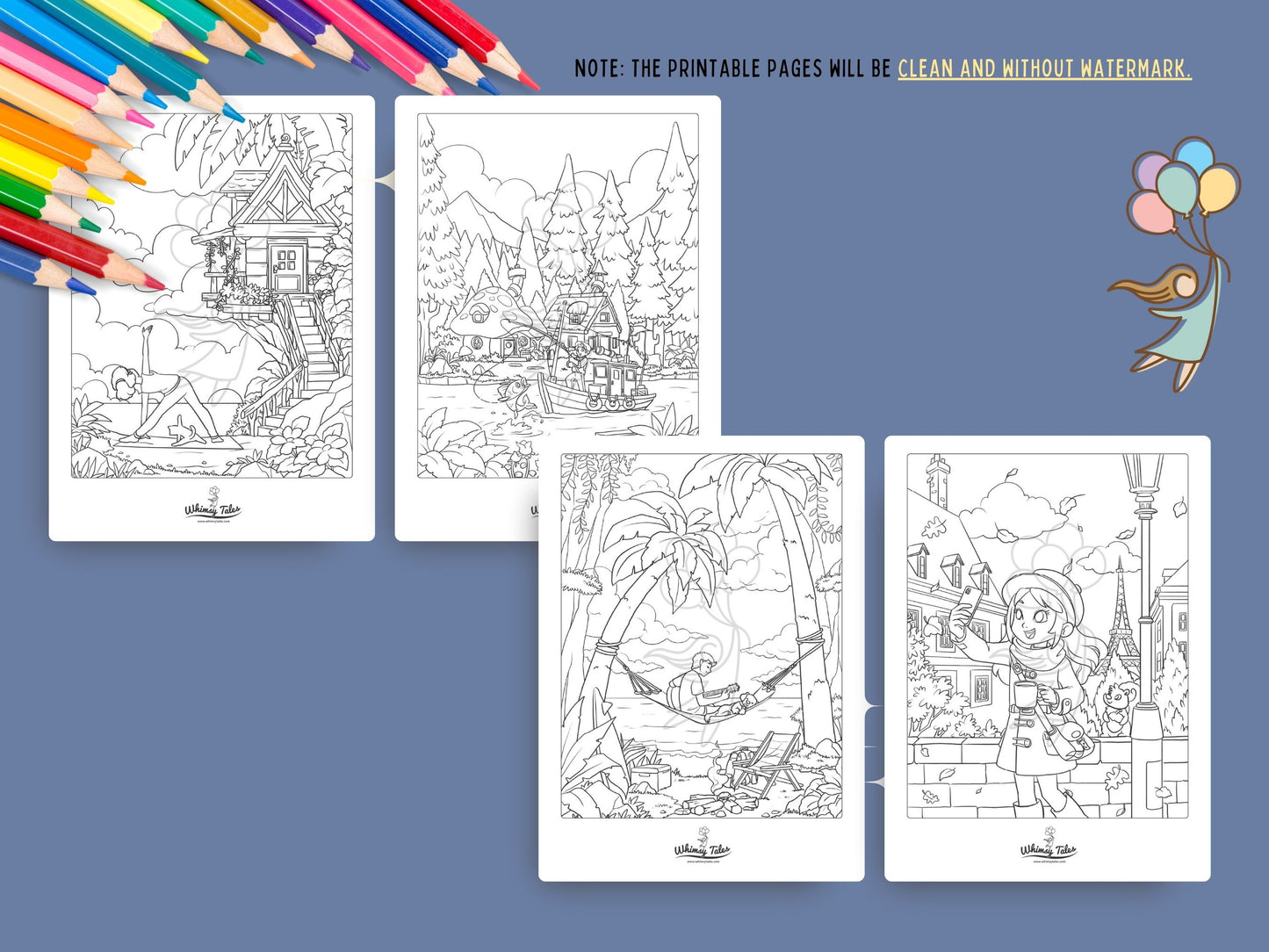 Solitary Dreams (Vol. 1) - A Coloring Book of Cozy Introvert's Worlds