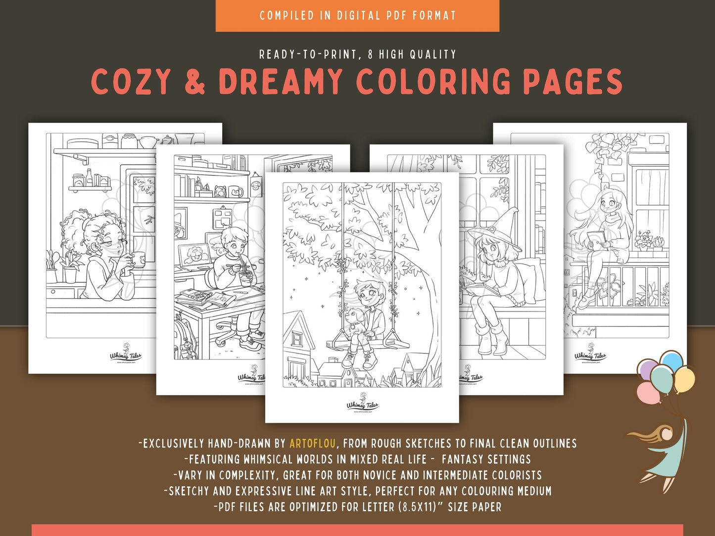 Solitary Dreams (Vol. 2) - A Coloring Book of Cozy Introvert's Worlds