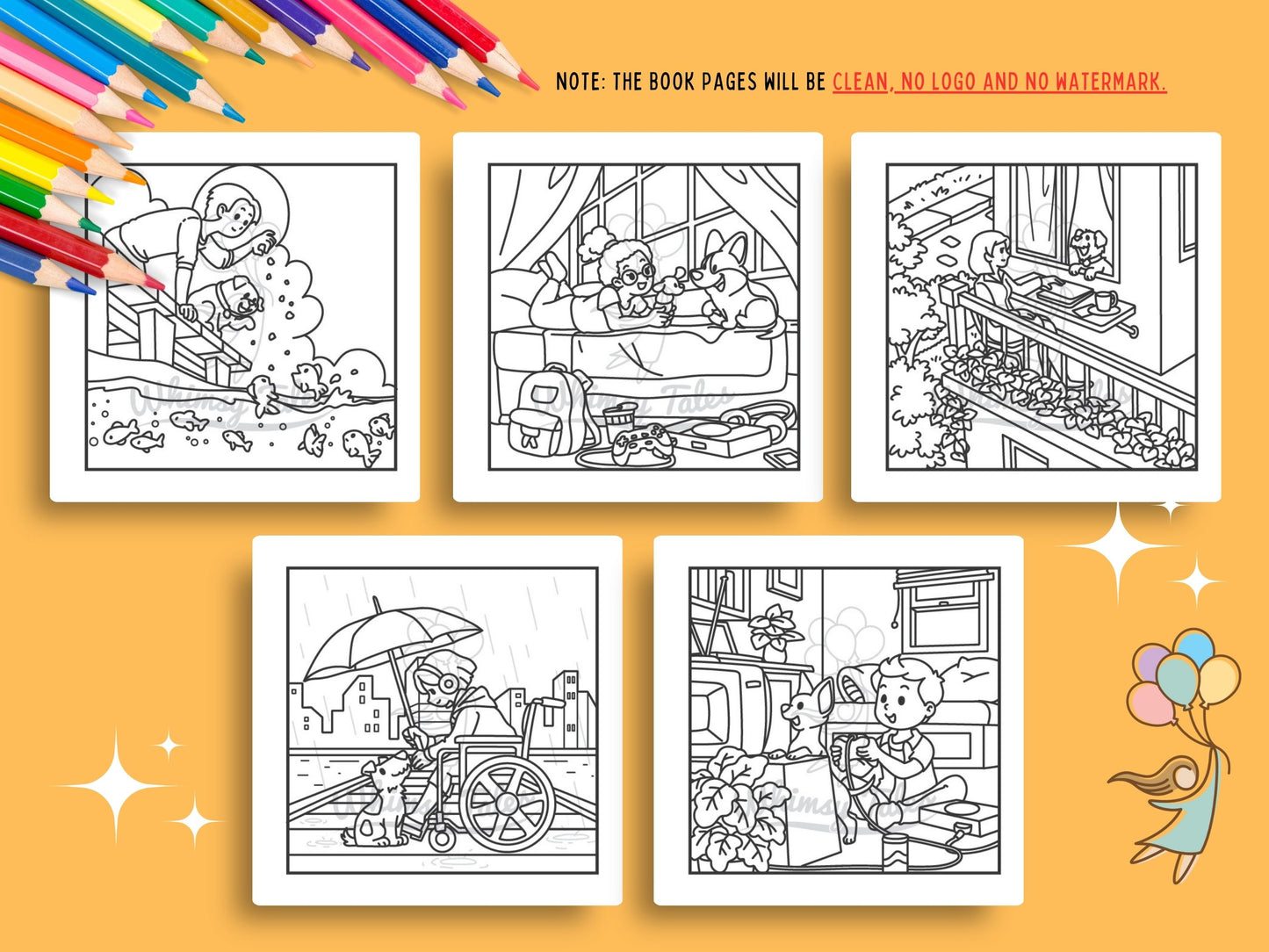 Whimsical Cozy Moments With Dogs Coloring Book Series