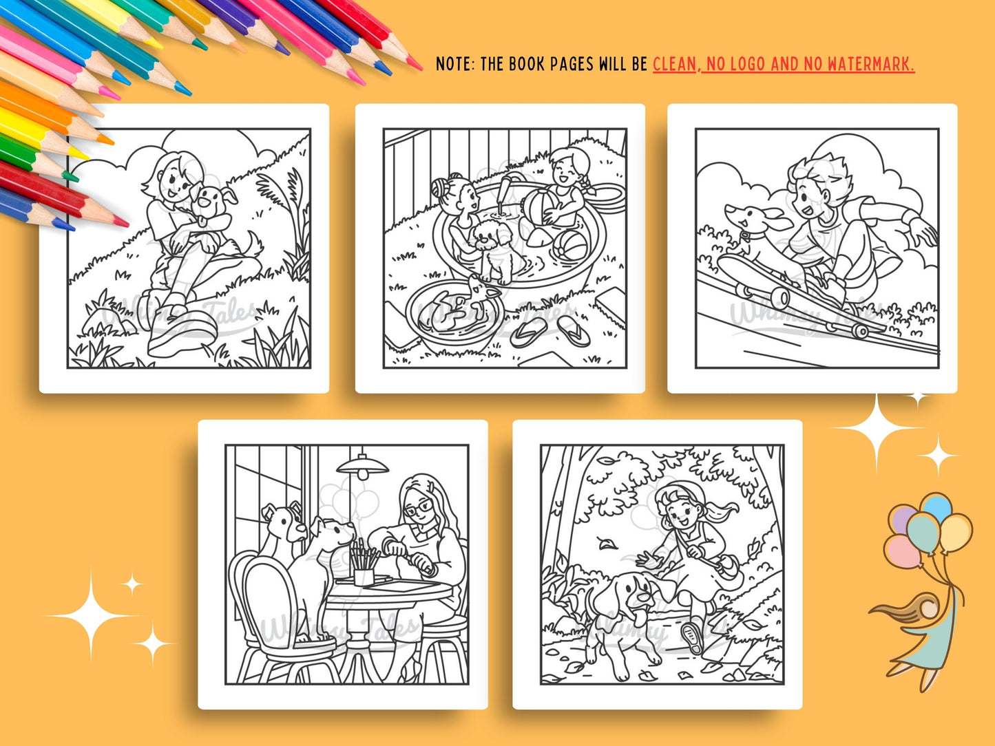 Whimsical Cozy Moments With Dogs Coloring Book Series