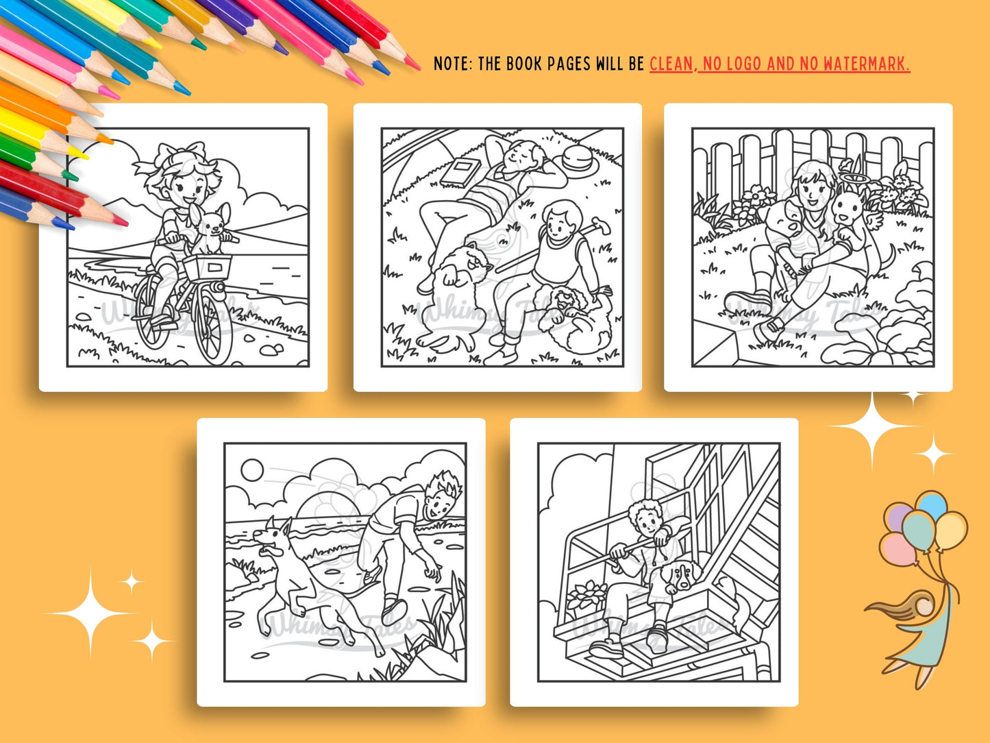 Whimsical Cozy Moments With Dogs Coloring Book Series