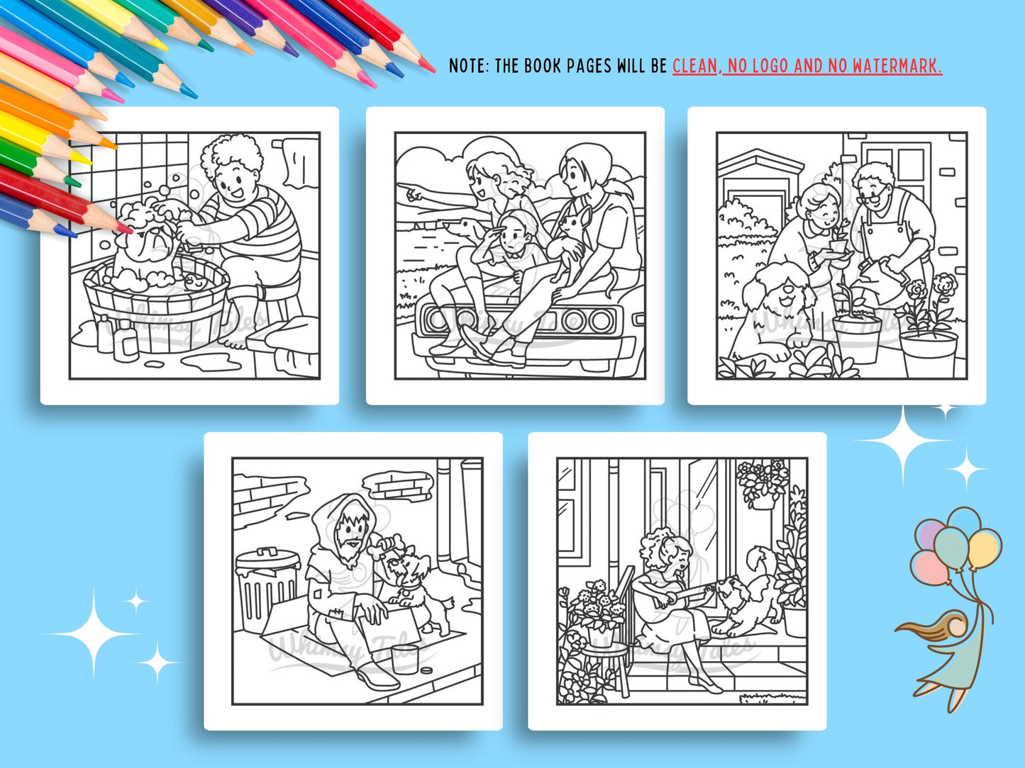 Whimsical Cozy Moments With Dogs Coloring Book Series