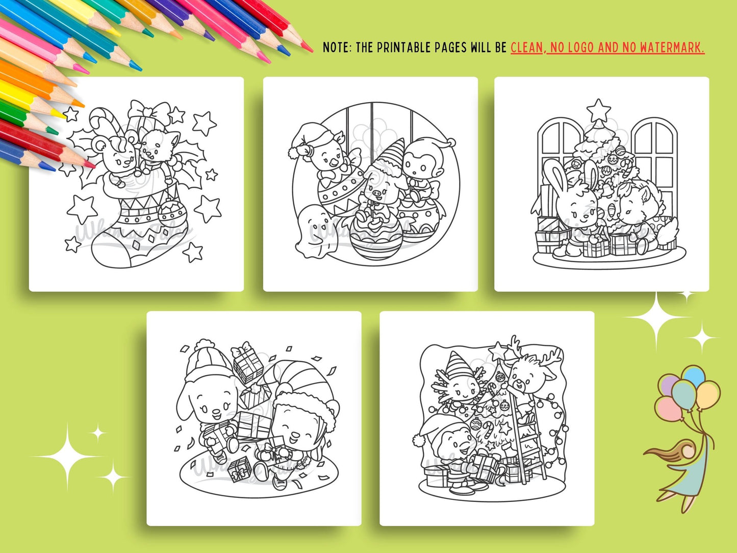 Whimsical Fable Critters Coloring Book - Festive Holidays