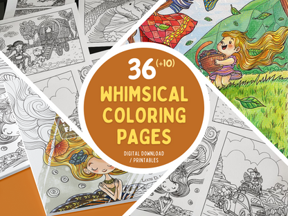 Whimsical Children's Fantasies: A Kawaii Adult Coloring Book