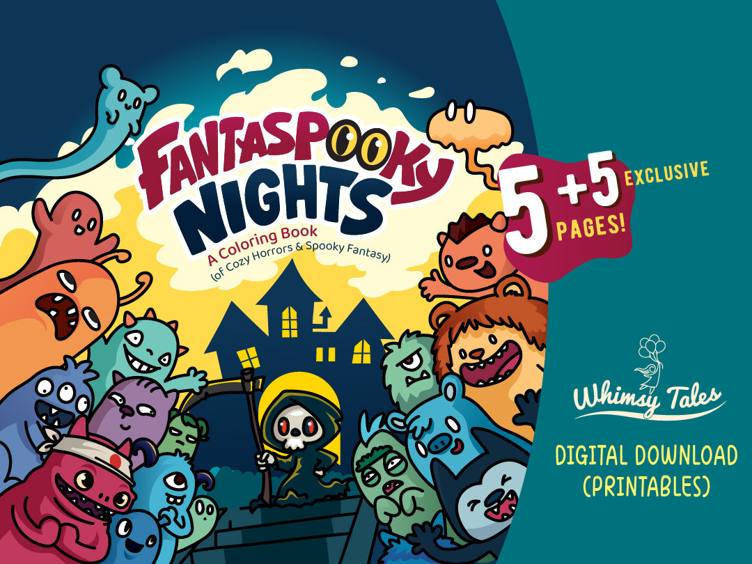 Fantaspooky Nights - A Coloring Book (of Cozy Horrors & Spooky Fantasy) Digital Bundle