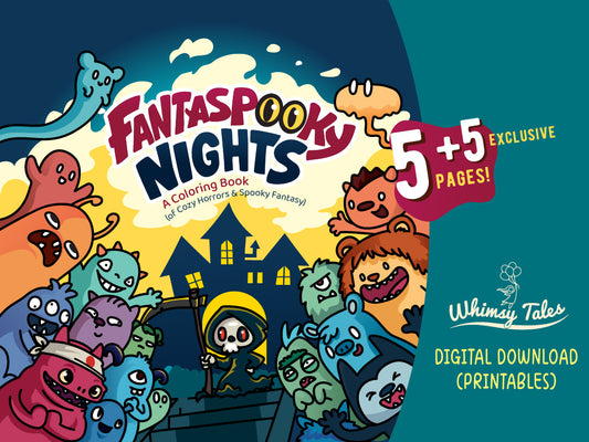 Fantaspooky Nights - A Coloring Book (of Cozy Horrors & Spooky Fantasy) Digital Bundle