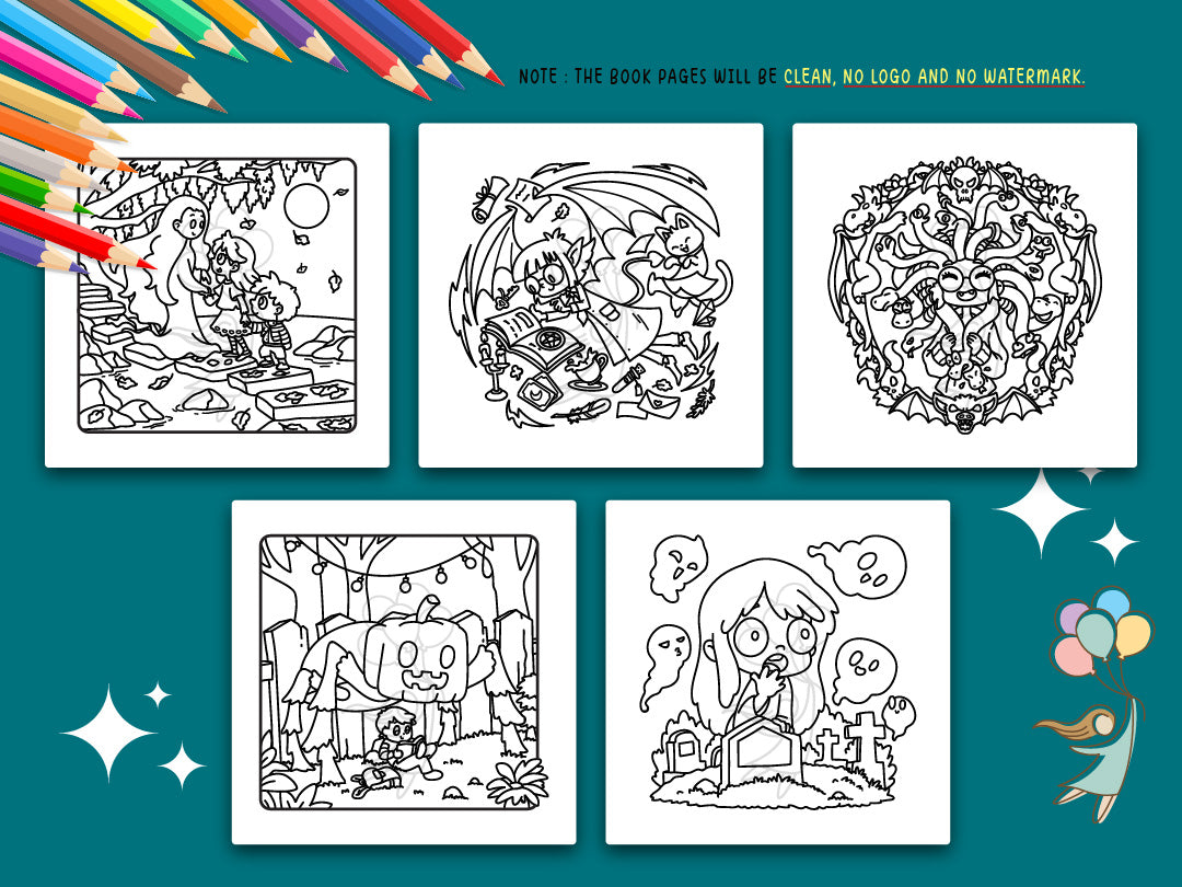 Fantaspooky Nights - A Coloring Book (of Cozy Horrors & Spooky Fantasy) Digital Bundle