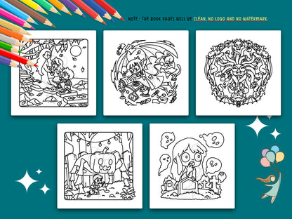 Fantaspooky Nights - A Coloring Book (of Cozy Horrors & Spooky Fantasy) Digital Bundle