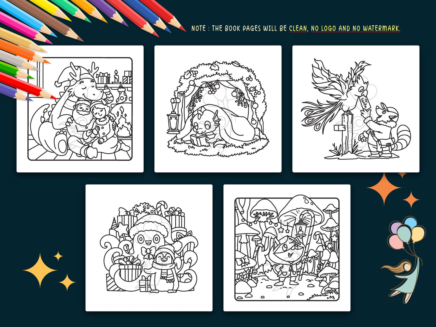 Wynterra - A Christmas Fantasy Coloring Book (Digital Bundle)