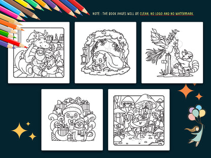 Wynterra - A Christmas Fantasy Coloring Book (Digital Bundle)