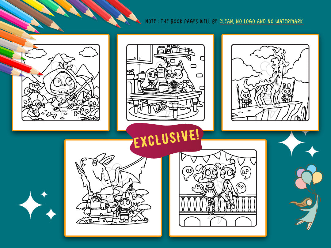 Fantaspooky Nights - A Coloring Book (of Cozy Horrors & Spooky Fantasy) Digital Bundle