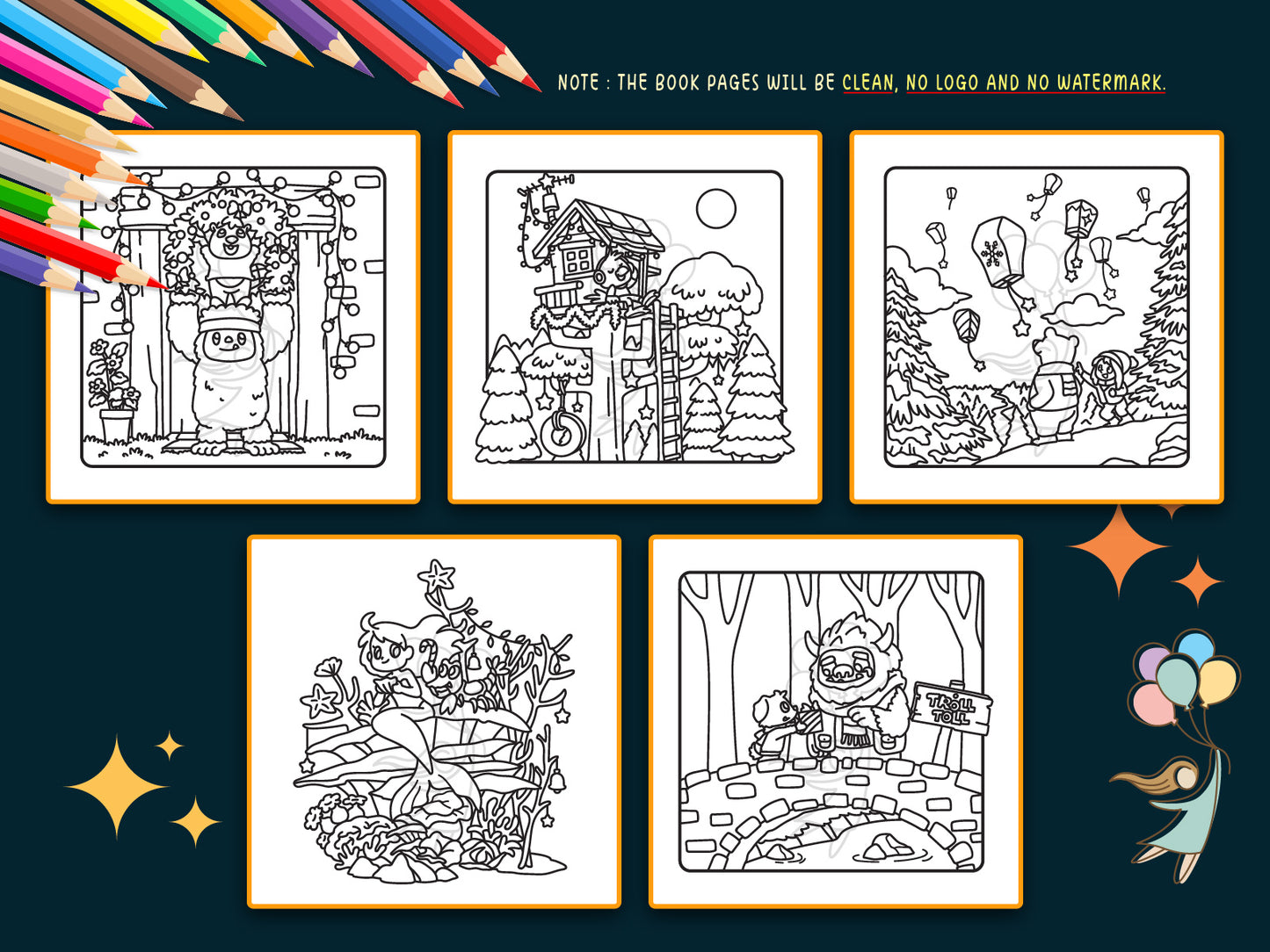 Wynterra - A Christmas Fantasy Coloring Book (Digital Bundle)