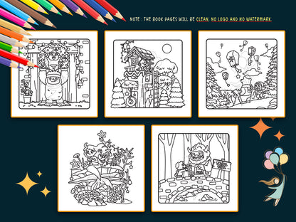 Wynterra - A Christmas Fantasy Coloring Book (Digital Bundle)