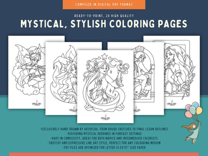 Mystical Baddies Volume 1 - A Coloring Book of Female Characters with Magic and Attitude