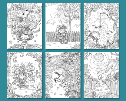 Whimsical Children's Fantasies: A Kawaii Adult Coloring Book