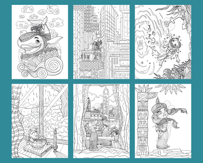 Whimsical Children's Fantasies: A Kawaii Adult Coloring Book