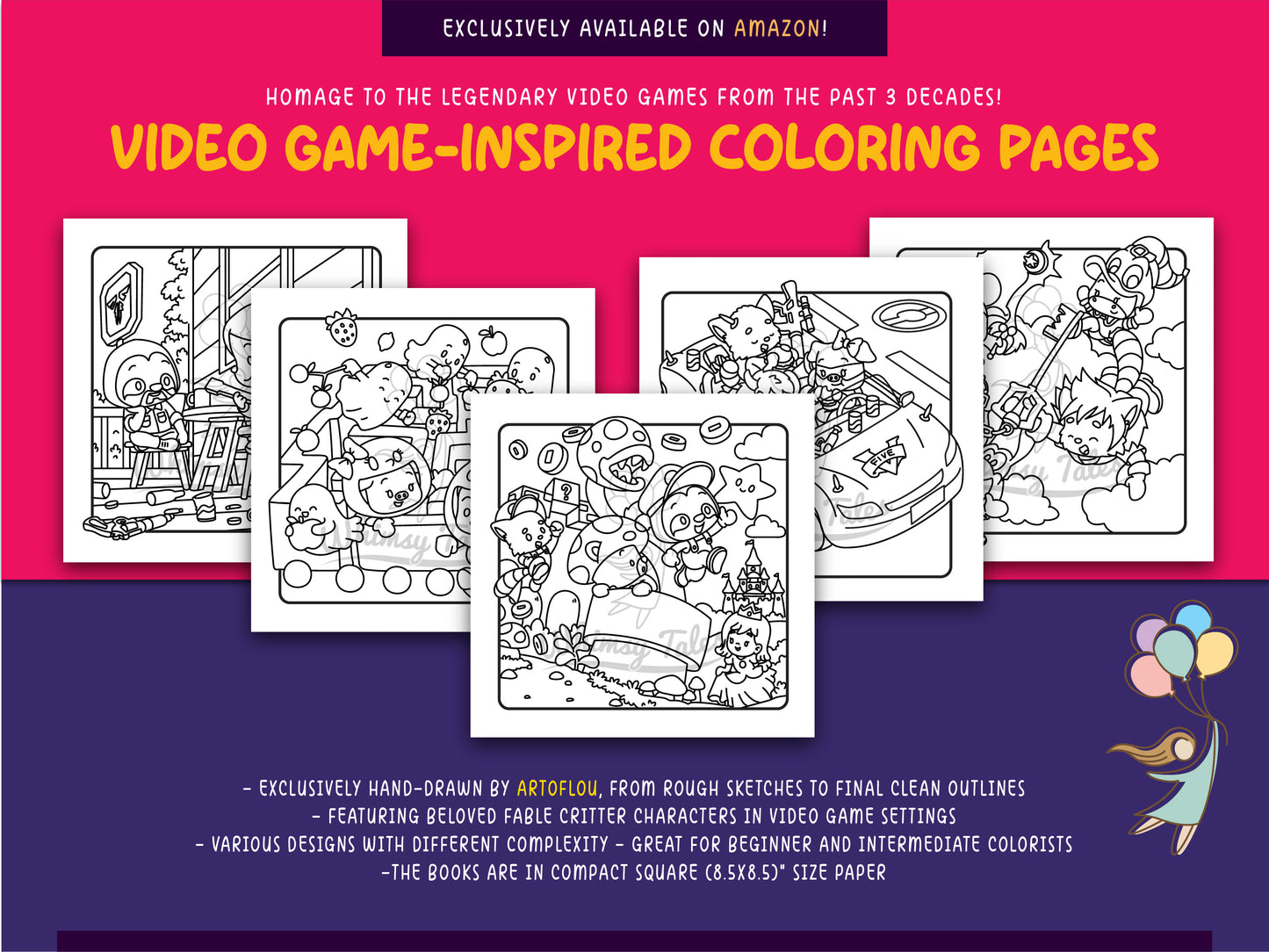 Whimsical Fable Critters in Pixel Meadow