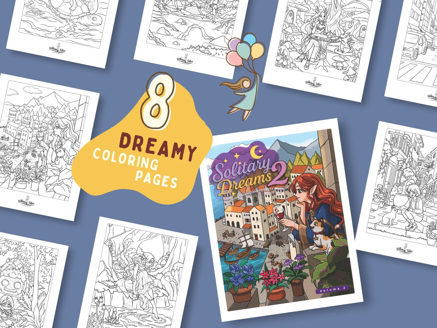 Solitary Dreams 2 (Vol. 2) - A Coloring Book of Cozy Introvert's Worlds
