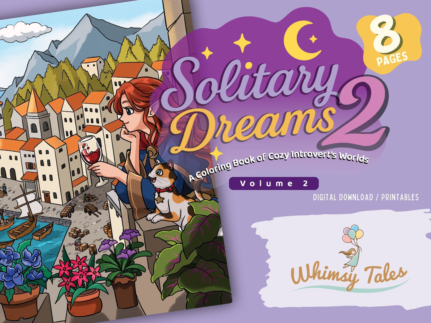 Solitary Dreams 2 (Vol. 2) - A Coloring Book of Cozy Introvert's Worlds