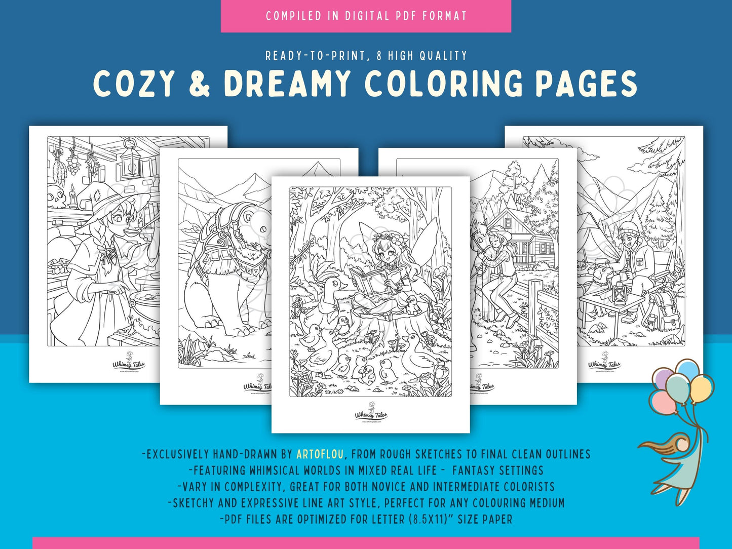 Solitary Dreams 2 (Vol. 3) - A Coloring Book of Cozy Introvert's Worlds