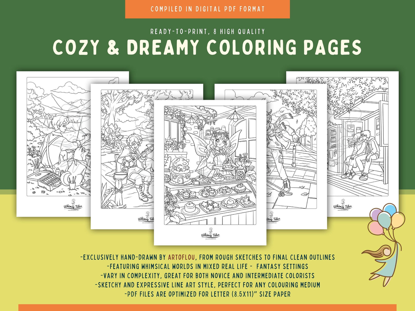 Solitary Dreams 2 (Vol. 4) - A Coloring Book of Cozy Introvert's Worlds