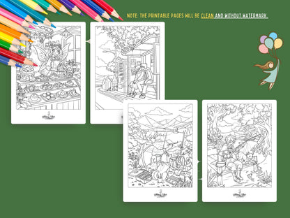 Solitary Dreams 2 (Vol. 4) - A Coloring Book of Cozy Introvert's Worlds