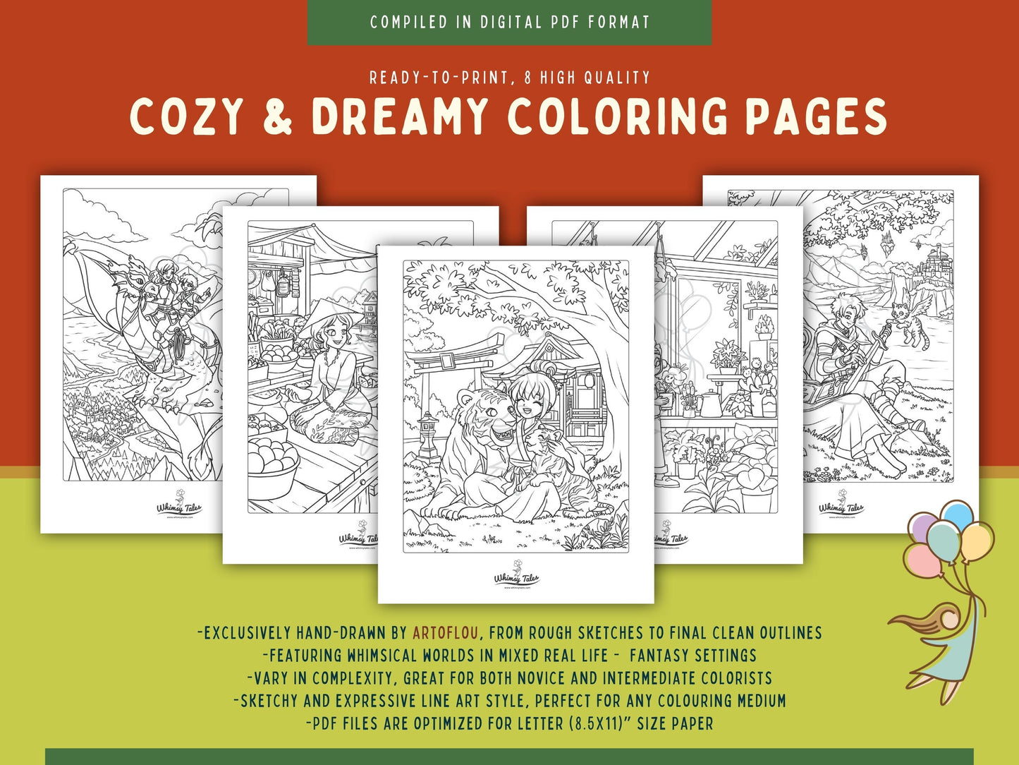 Solitary Dreams 2 (Vol. 5) - A Coloring Book of Cozy Introvert's Worlds