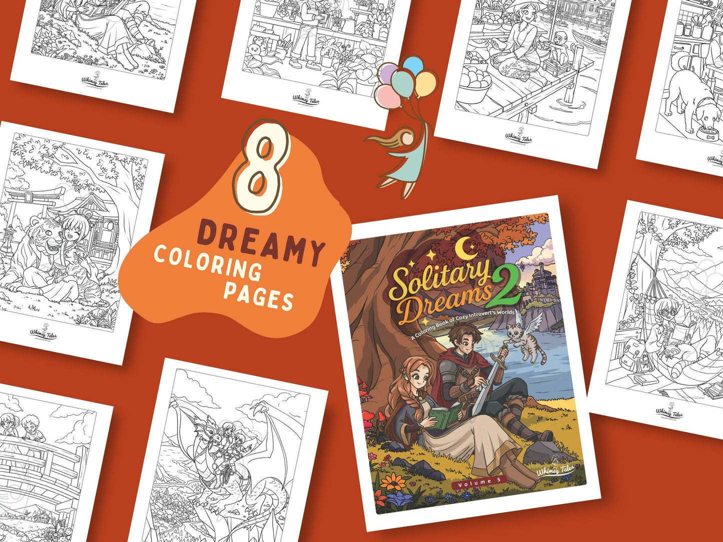 Solitary Dreams 2 (Vol. 5) - A Coloring Book of Cozy Introvert's Worlds