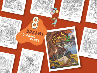 Solitary Dreams 2 (Vol. 5) - A Coloring Book of Cozy Introvert's Worlds