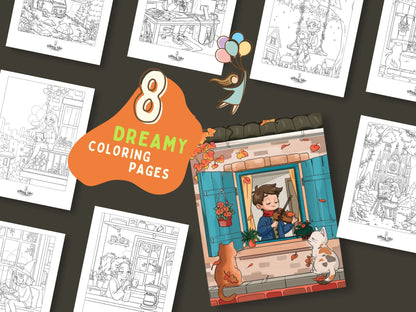 Solitary Dreams (Vol. 2) - A Coloring Book of Cozy Introvert's Worlds