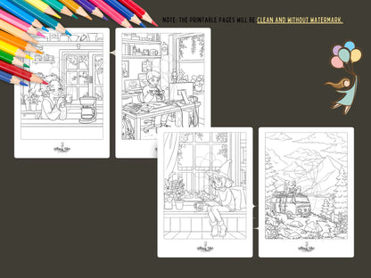 Solitary Dreams (Vol. 2) - A Coloring Book of Cozy Introvert's Worlds