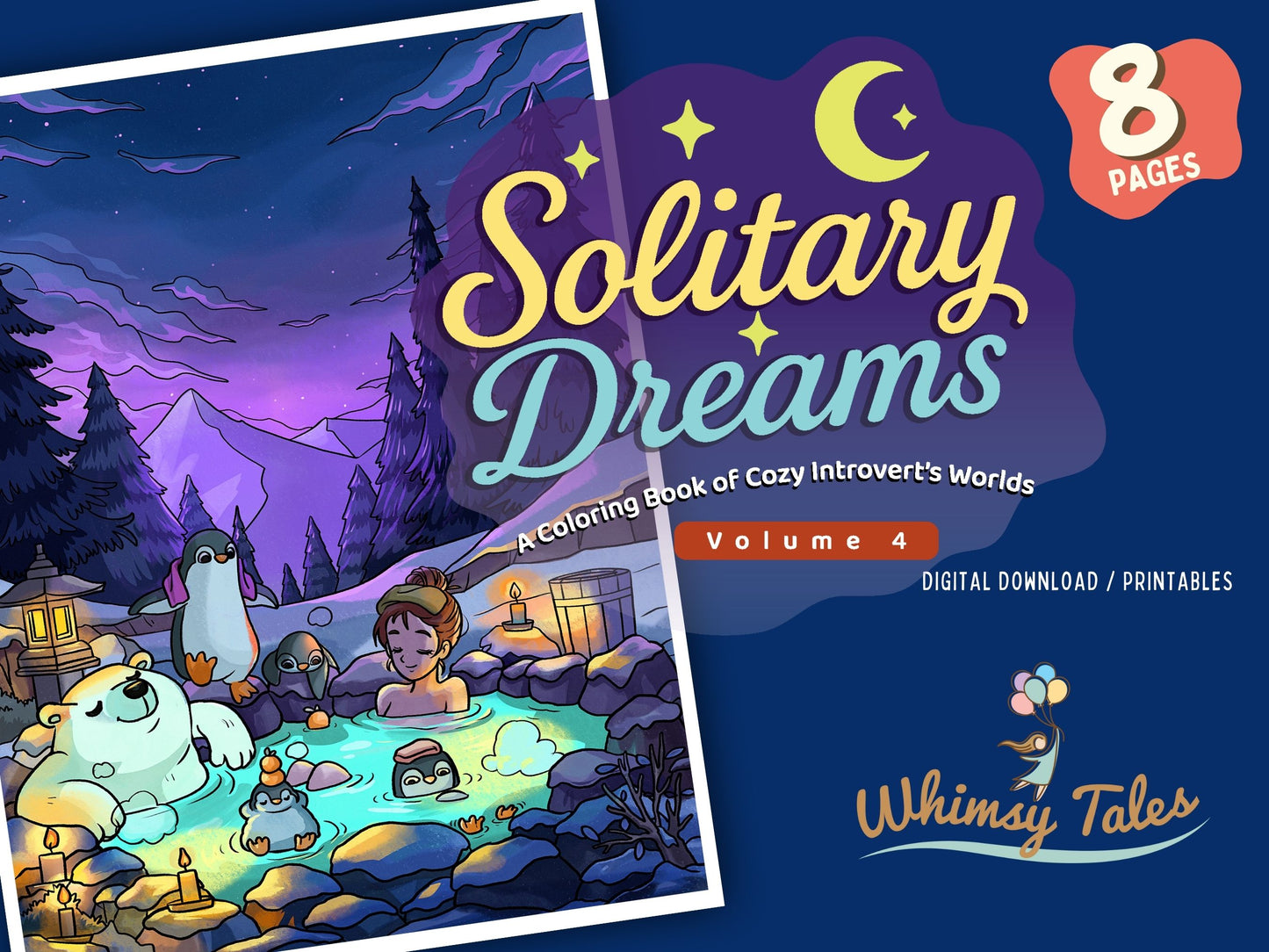 Solitary Dreams (Vol. 4) - A Coloring Book of Cozy Introvert's Worlds