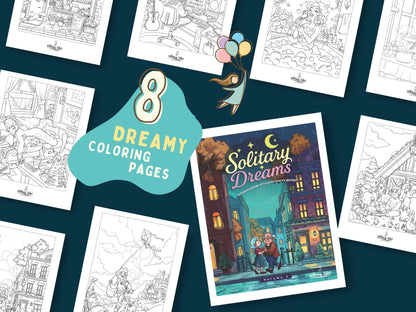 Solitary Dreams (Vol. 3) - A Coloring Book of Cozy Introvert's Worlds