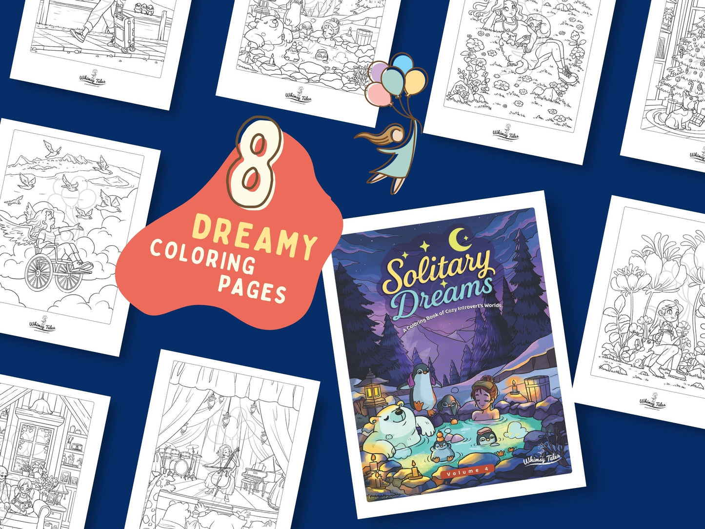 Solitary Dreams (Vol. 4) - A Coloring Book of Cozy Introvert's Worlds