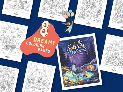 Solitary Dreams (Vol. 4) - A Coloring Book of Cozy Introvert's Worlds