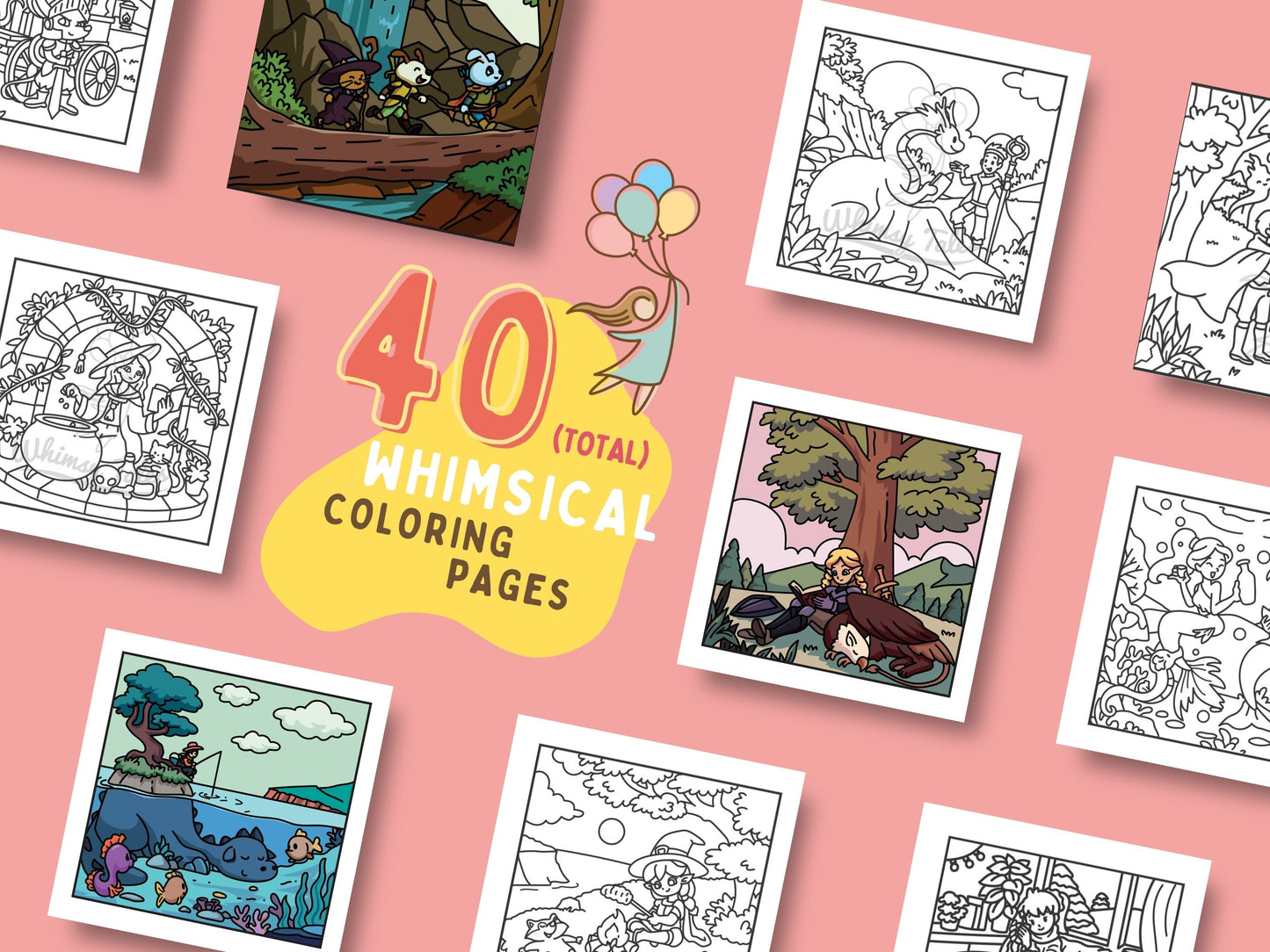 Whimsical Cozy Fantasy - Fairy Tale Moments Coloring Book Series