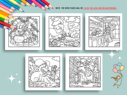 Whimsical Cozy Fantasy - Fairy Tale Moments Coloring Book Series