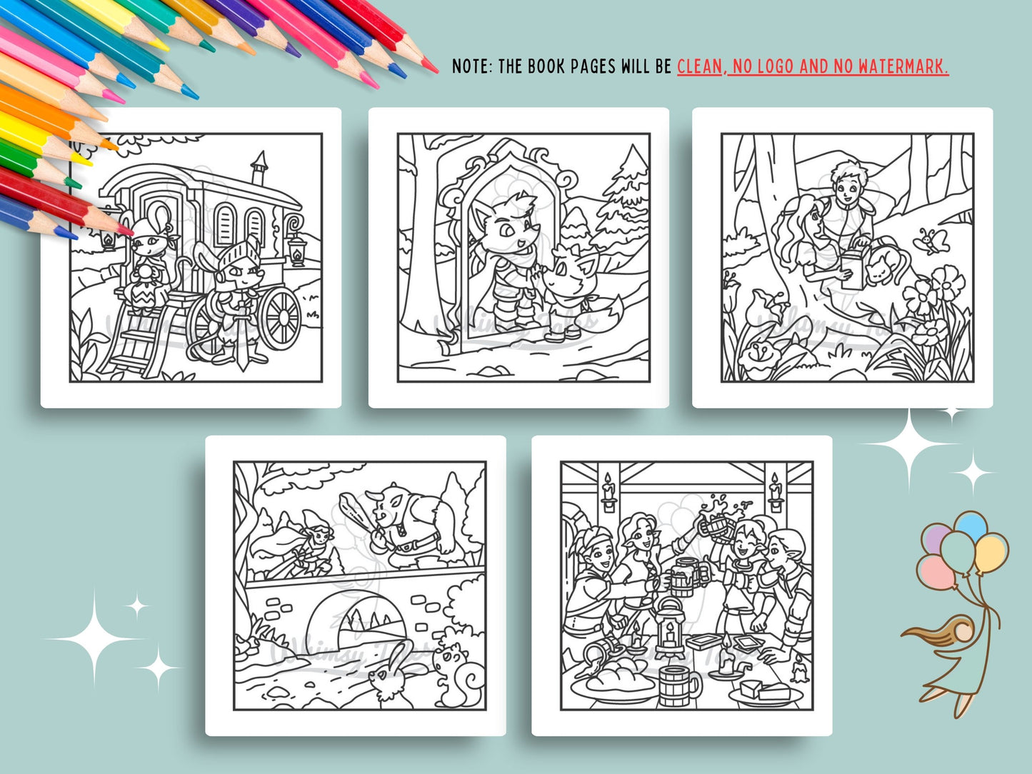 Whimsical Cozy Fantasy - Fairy Tale Moments Coloring Book Series