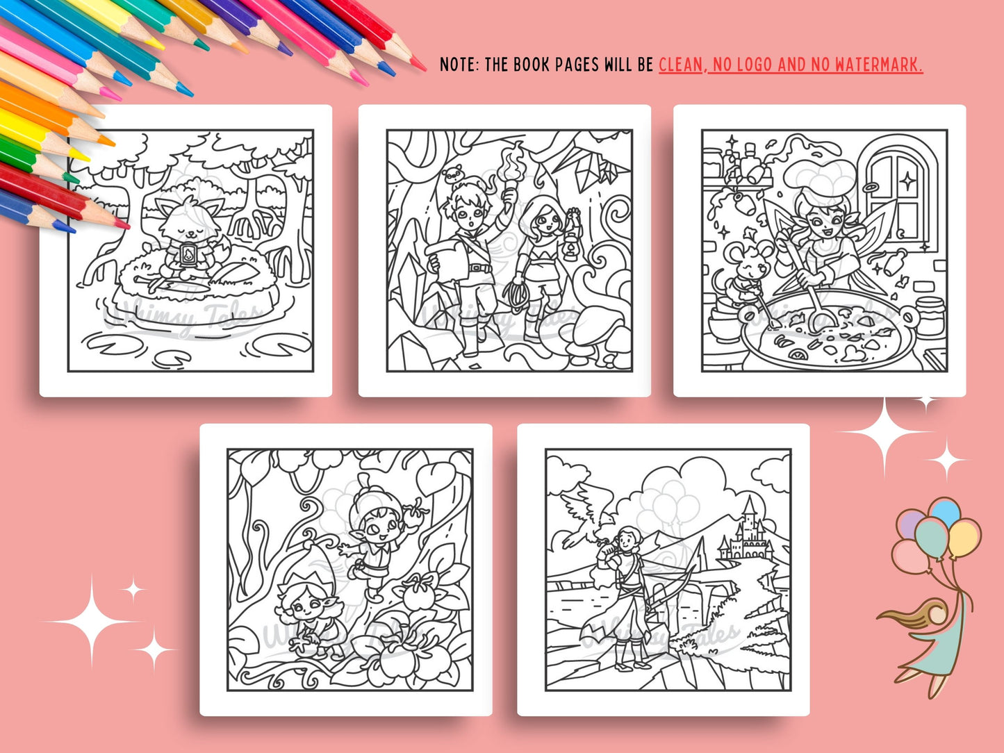 Whimsical Cozy Fantasy - Fairy Tale Moments Coloring Book Series