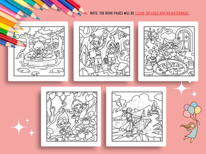 Whimsical Cozy Fantasy - Fairy Tale Moments Coloring Book Series