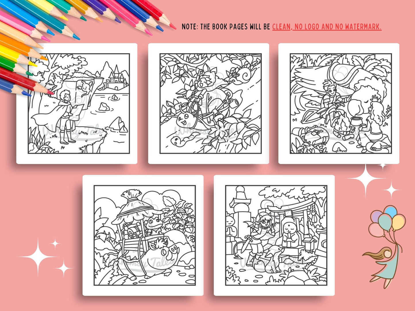 Whimsical Cozy Fantasy - Fairy Tale Moments Coloring Book Series