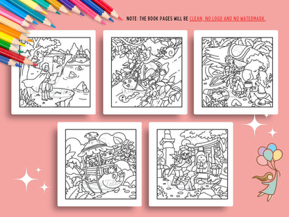 Whimsical Cozy Fantasy - Fairy Tale Moments Coloring Book Series