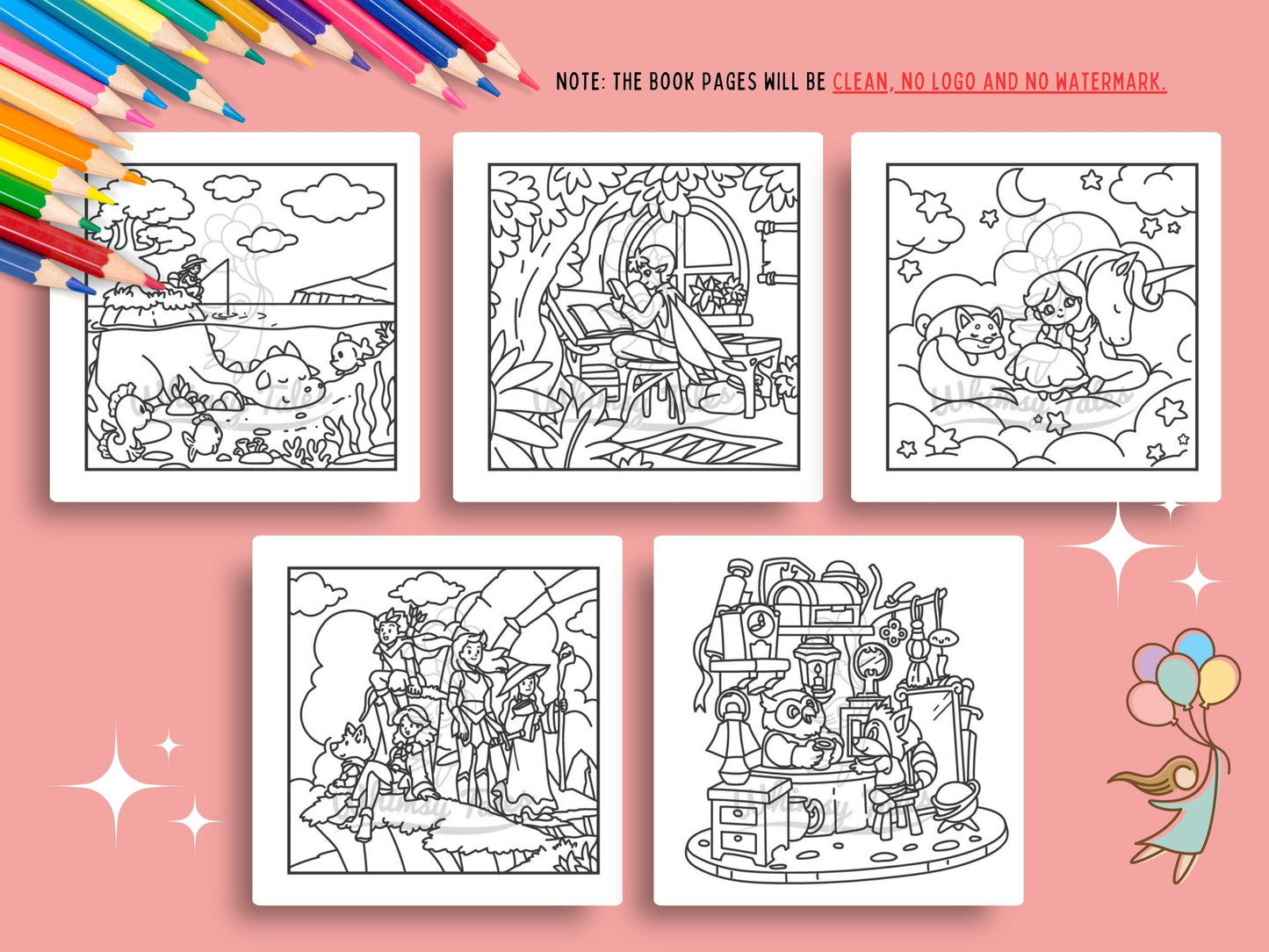 Whimsical Cozy Fantasy - Fairy Tale Moments Coloring Book Series