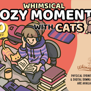 Whimsical Cozy Moments With Cats - Kawaii, Cozy & Comfy Coloring Book