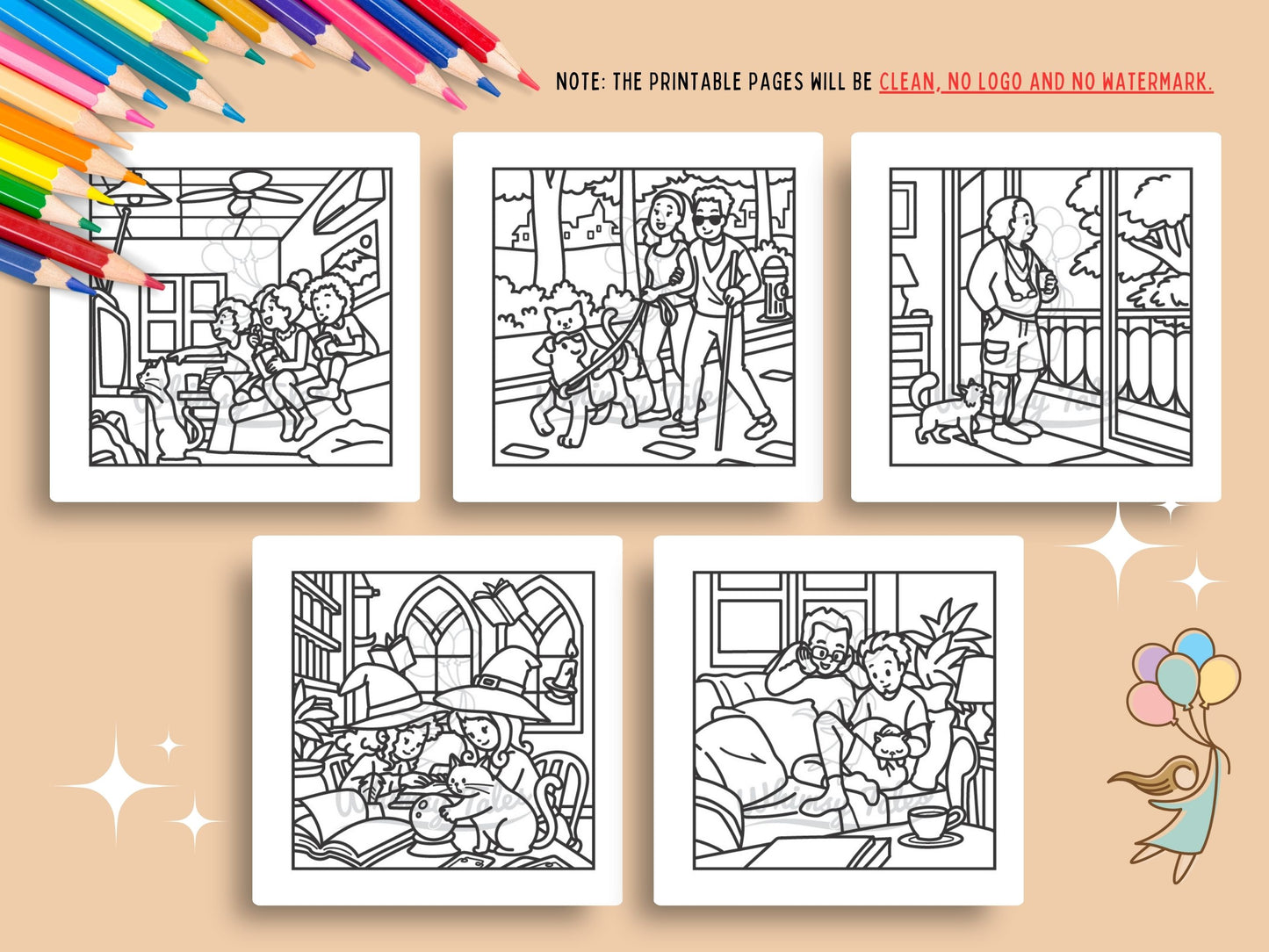 Whimsical Cozy Moments With Cats - Kawaii, Cozy & Comfy Coloring Book