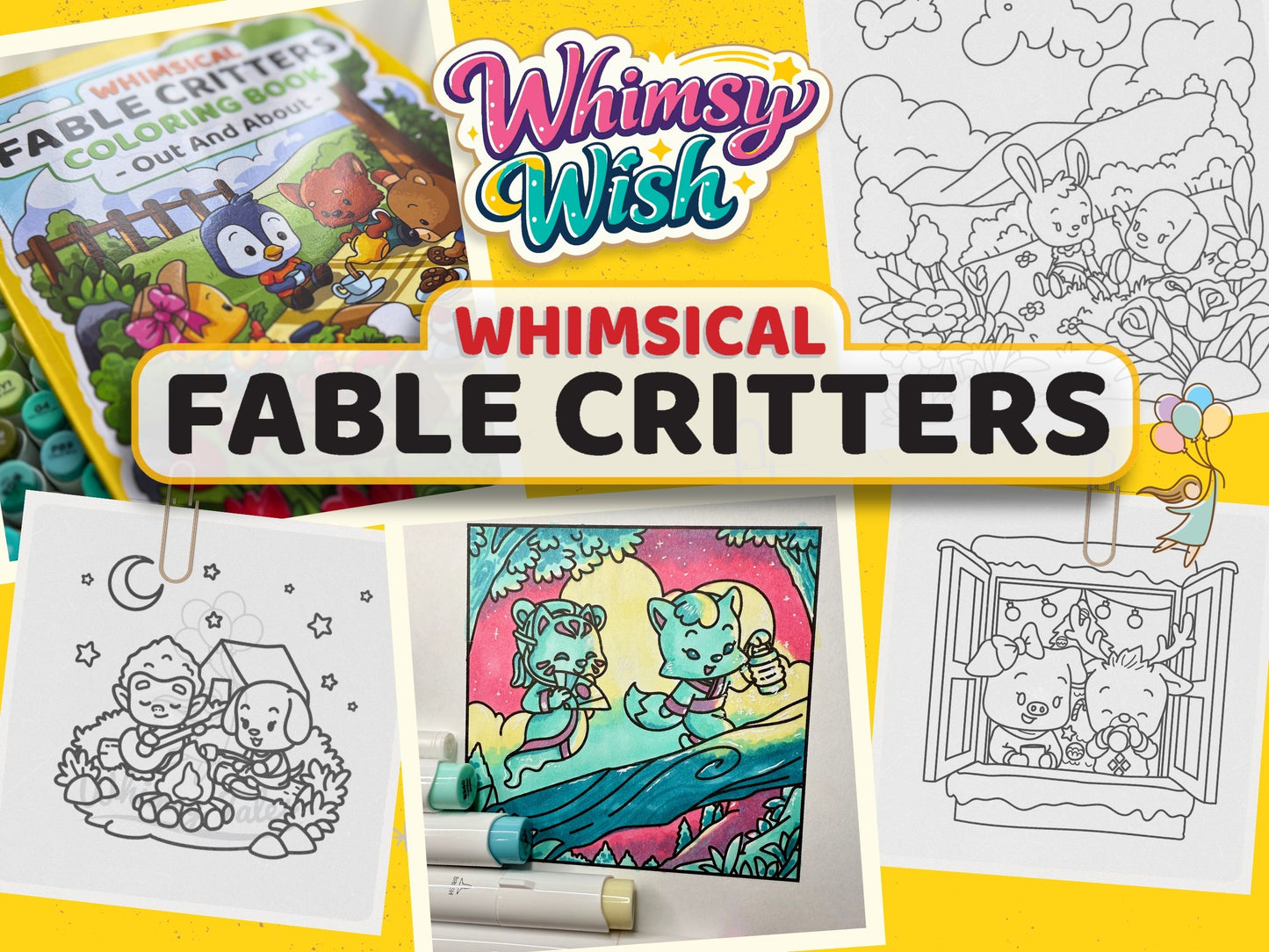 Whimsy Wish | Hand-Drawn, Custom and Personalized Coloring Page by Whimsy Tales
