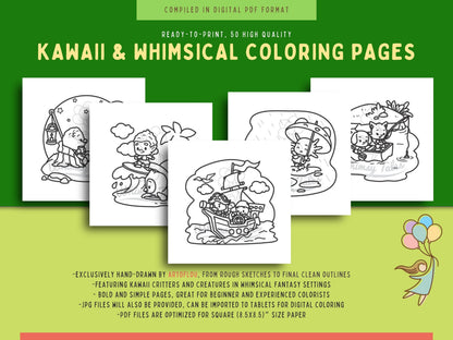 Whimsical Fable Critters Coloring Book - Bolder & Easier