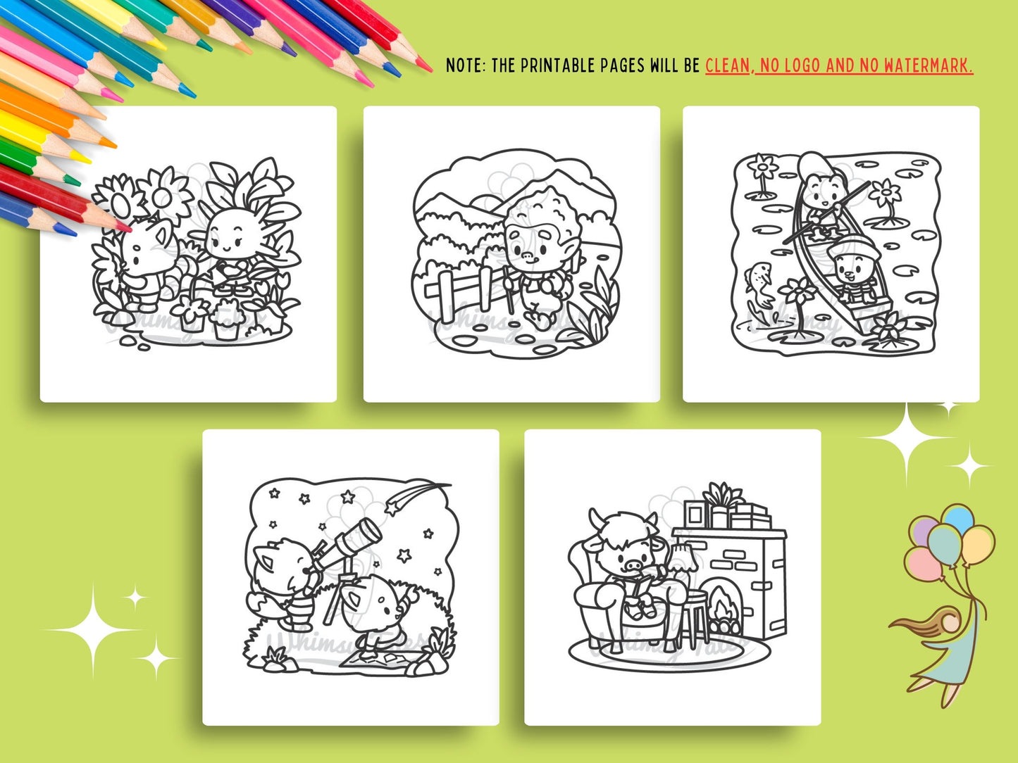 Whimsical Fable Critters Coloring Book - Bolder & Easier